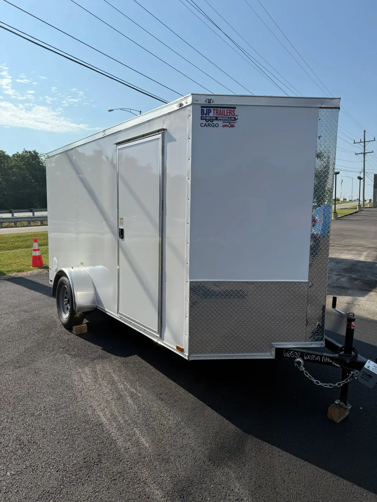 6×12SA - Cargo/Enclosed Trailer - White - Vin#71932 — exterior view
