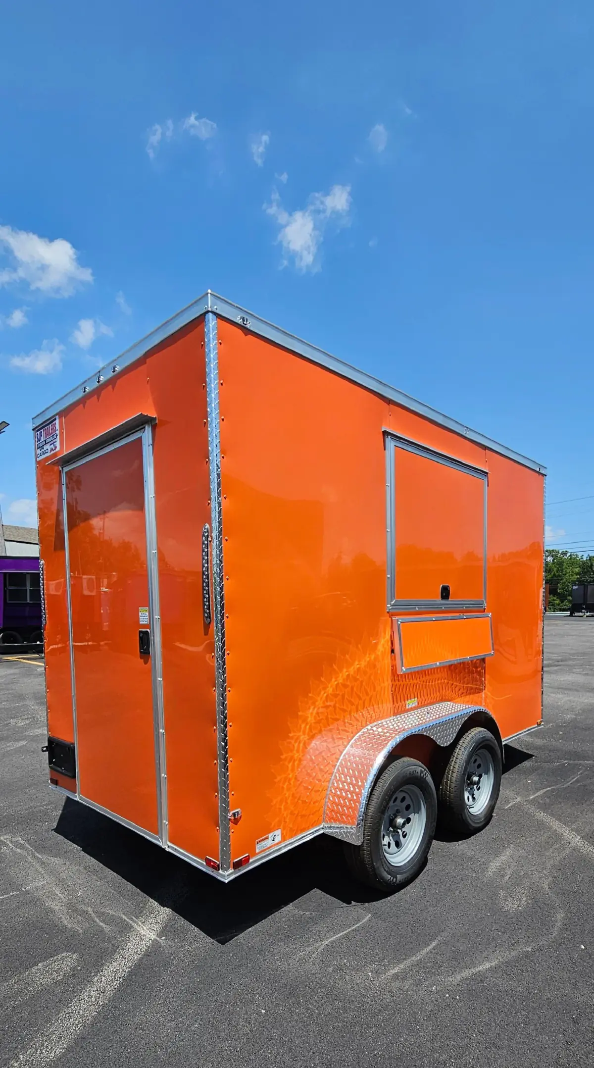 6×12SA Orange Food & Concession Trailer #77684 — exterior view
