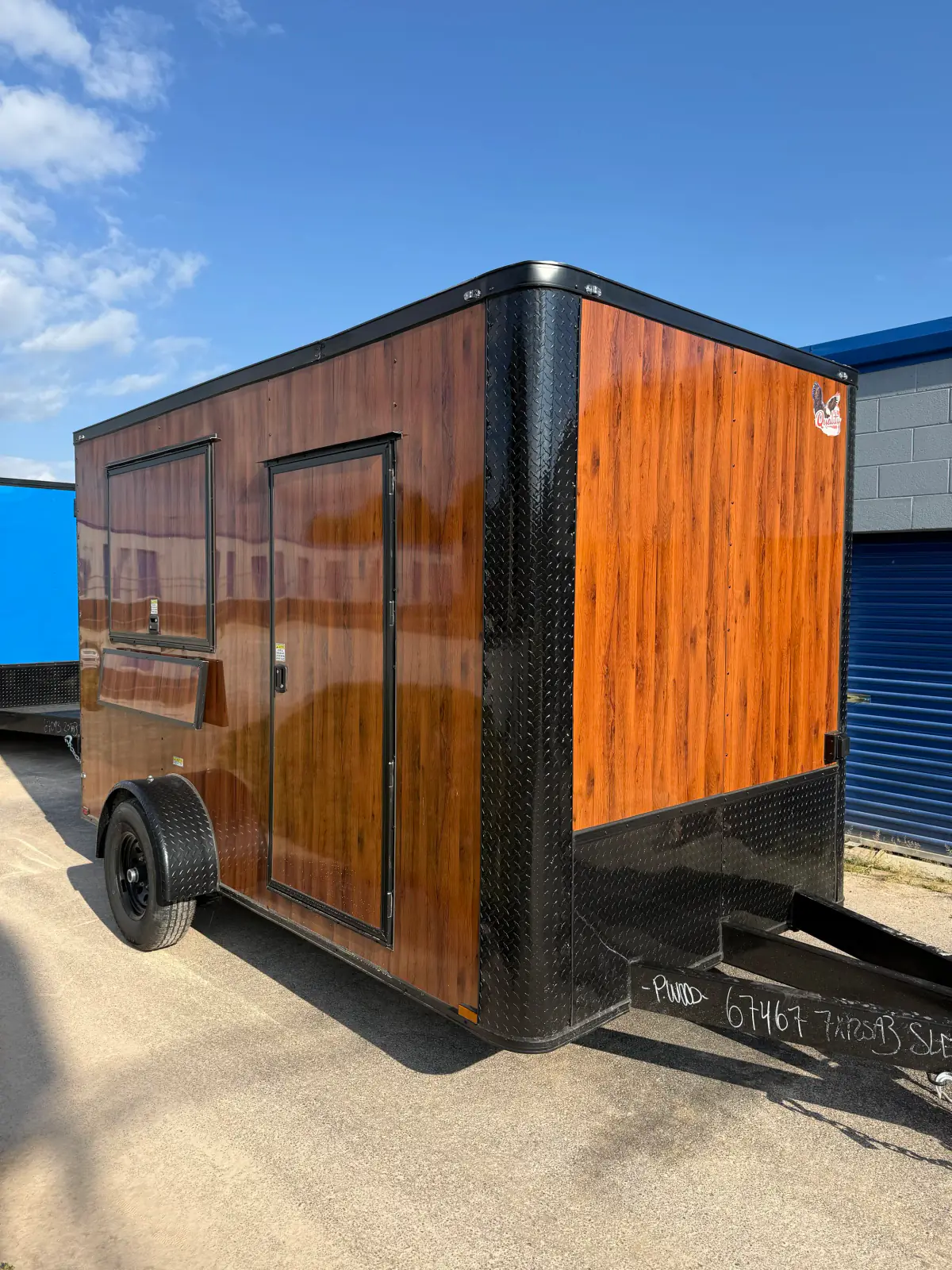 7×12SA3 - Food & Concession Trailer - Wood Grain — exterior view