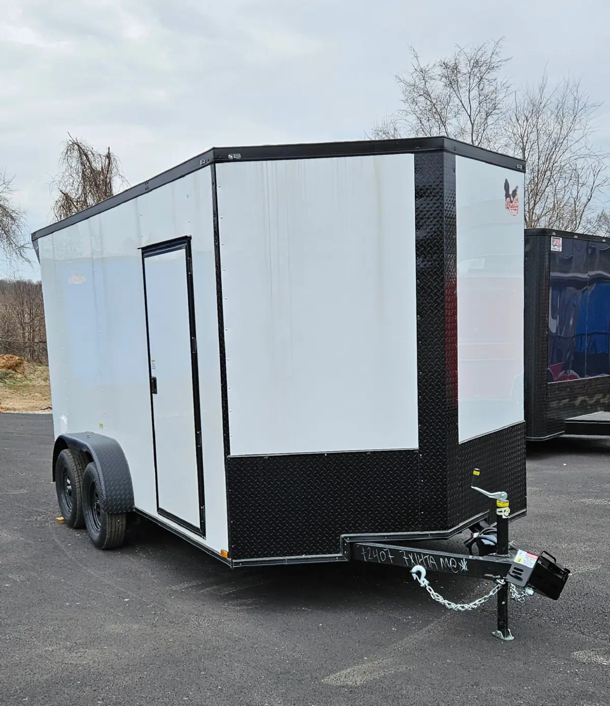 7×14TA - Cargo/Enclosed Trailer - White - #72407 — exterior view