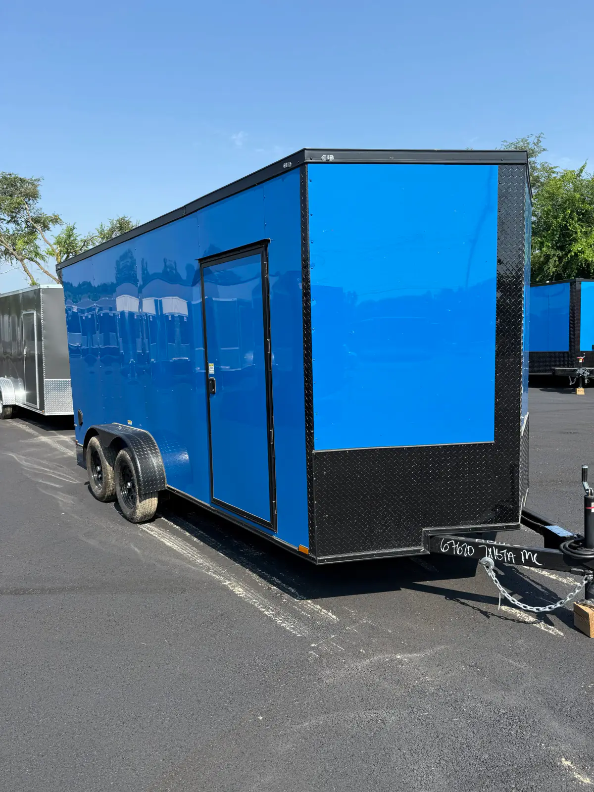 7×16TA - Cargo/Enclosed Trailer - Blue - Vin#67620 — exterior view