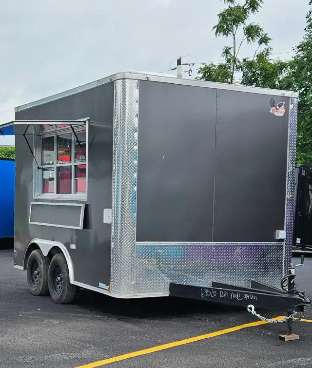 8.5×12 Gray Food & Concession Trailer #68520 — exterior view