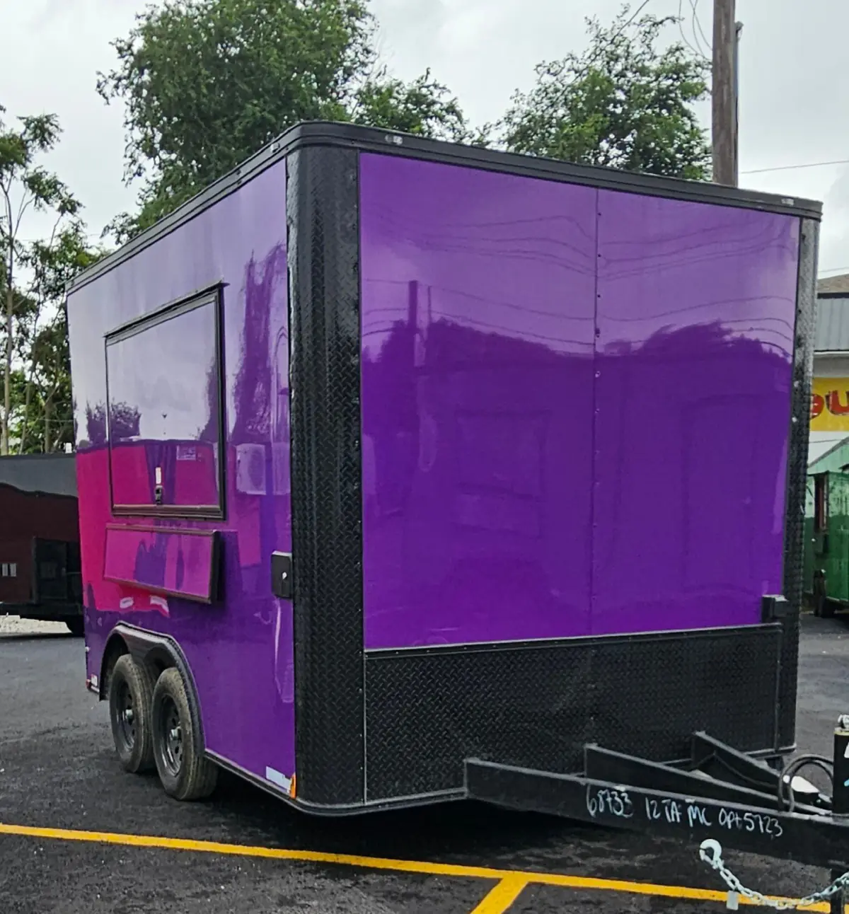 8.5×12 Purple Food & Concession Trailer #68733 — exterior view
