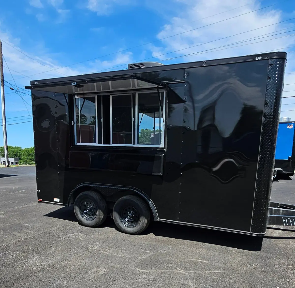 8.5×14TA Black Food & Concession Trailer #71719 — exterior view