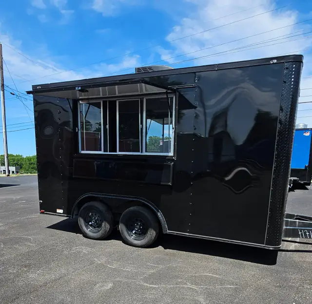 Black 8.5 by 14 BJP food and concession trailer