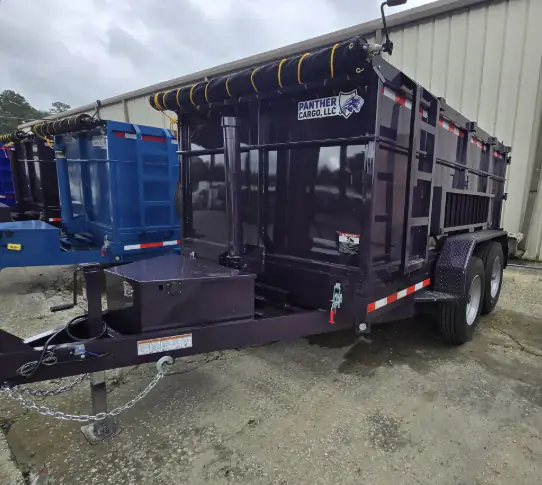 Panther 7×14TA Dump Trailer - Black — exterior view